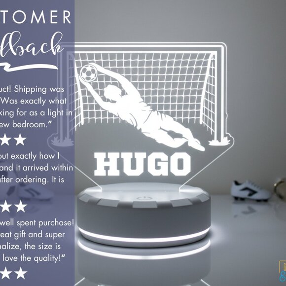 Personalized Soccer LED Lamp – Fun Night Light for Players - Picture 7 of 8